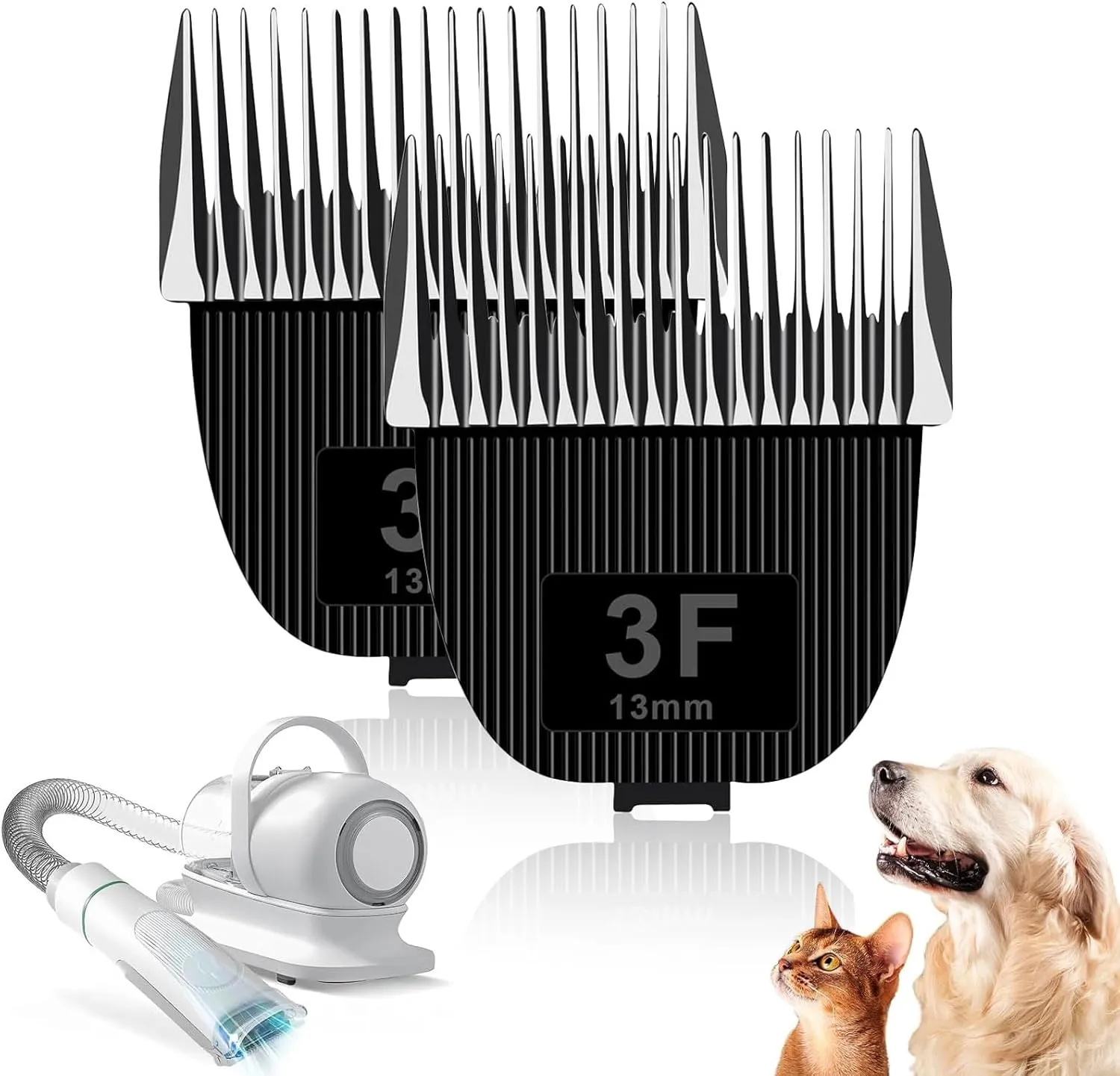 2 Pack Replacement Blade for nebot P1 Pro Pet Grooming Kit & Vacuum,Size-3F Cut Length 1/2"(13mm),Made of Ceramic Blade & Stainless Steel Blade