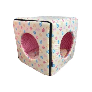 ACE PET Colourful Paws Yellow Non-Fur Cosy Dog Bed