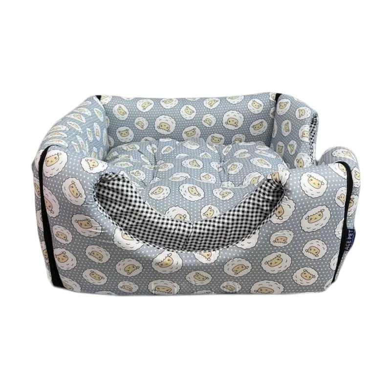 ACE PET Counting Sheeps Grey Non-Fur Cosy Dog Bed