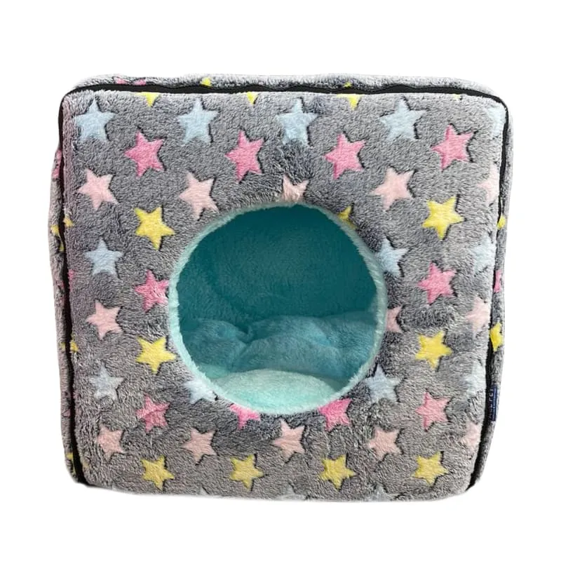 ACE PET Loving Star Grey Furry Cosy Dog Bed