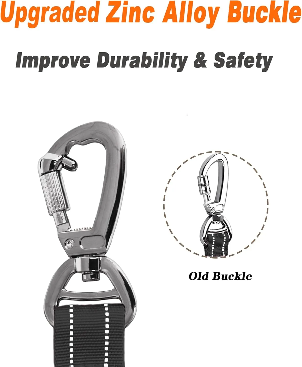 AUBELL Tactical Dog Leash Heavy Duty,4-6ft Reflective Strong No Pull Bungee Leash for Medium Large Dogs with Comfortable Padded Double Handle,Car Seat Belt,360 Degree Rotating Carabiner,Black