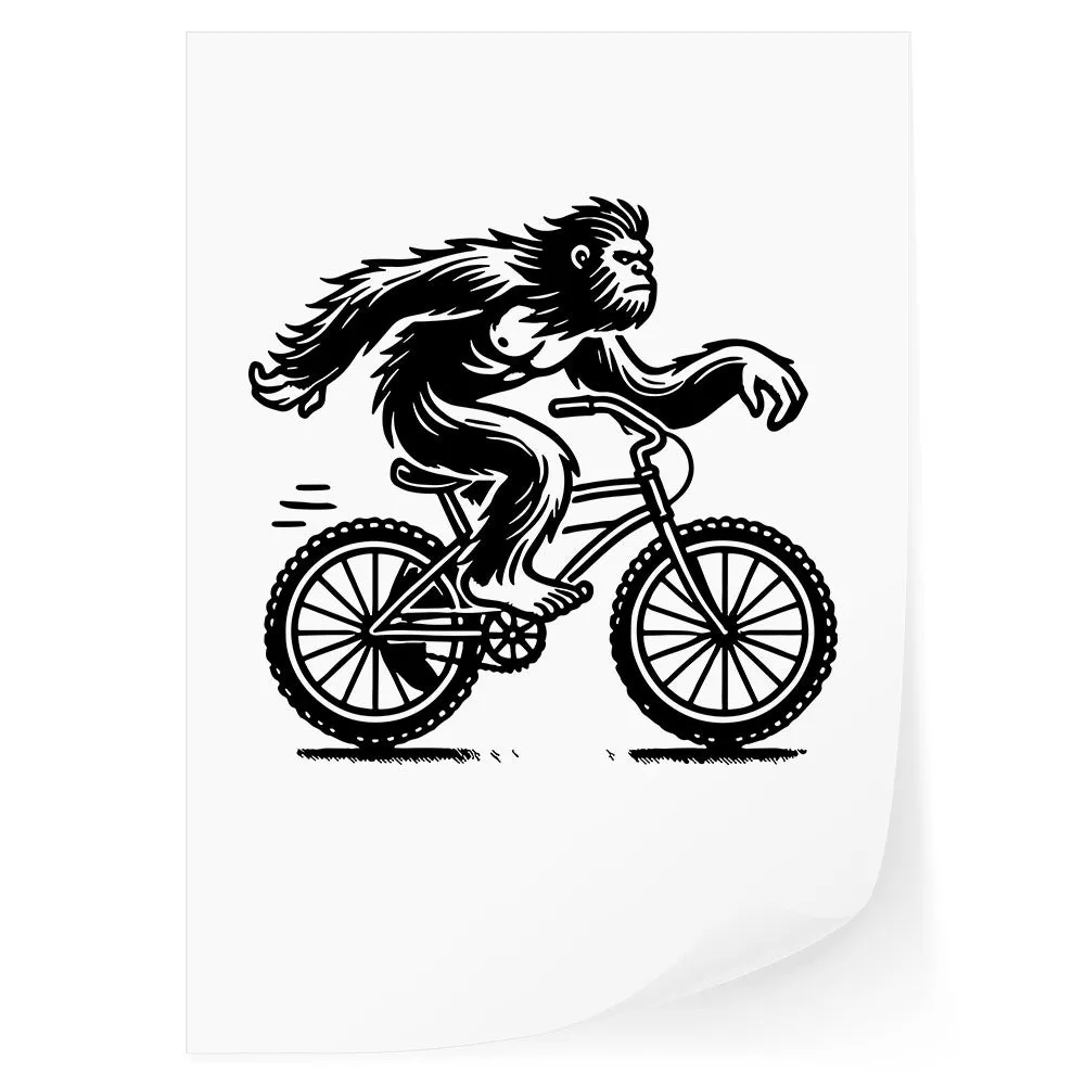 Bigfoot on Bicycle DTF Transfer