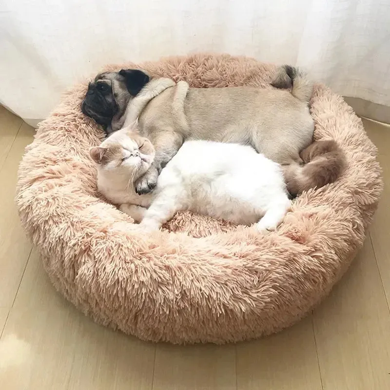 Dog Bed Calming Cat Bed Super Soft Fluffy Washable Anti-Anxiety 40-90cm