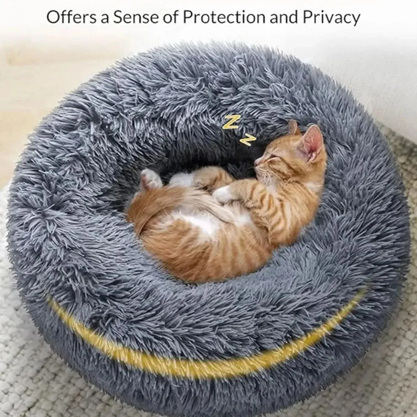Dog Bed Calming Cat Bed Super Soft Fluffy Washable Anti-Anxiety 40-90cm