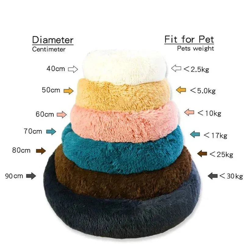 Dog Bed Calming Cat Bed Super Soft Fluffy Washable Anti-Anxiety 40-90cm
