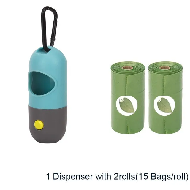 Dog Poop Bag Dispenser LED light Waste Bags Holder