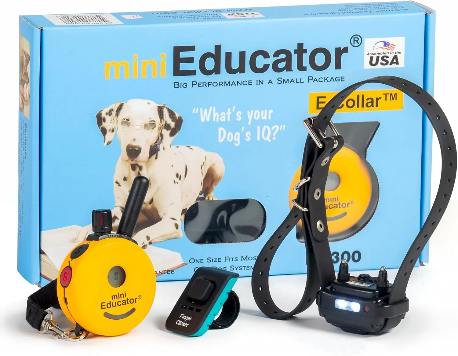 E-Collar  Educator ET-300-1/2 Mile Waterproof Remote Dog Training Collar Includes Premium Finger Clicker Trainer, 100 Programmable Levels   Vibration   Light   Sound