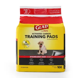 Glad for Pets Activated Carbon Training Pads for Puppies and Senior Dogs, 100 Count