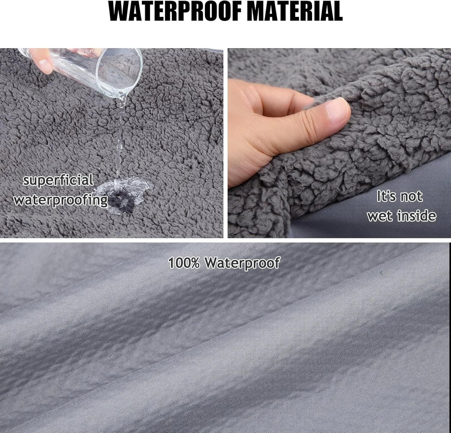 HNYG Waterproof Dog Bed Cover,Dog Crate Pad Cover with Zipper,Oxford Dog Bed Sheets,Pet Bed Cover Hair Easy to Remove,Dog Bed Covers Replacement Washable (Gray #2, 35 * 44 * 6inch)