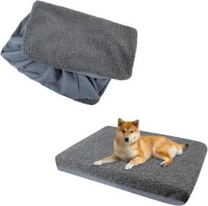 HNYG Waterproof Dog Bed Cover,Dog Crate Pad Cover with Zipper,Oxford Dog Bed Sheets,Pet Bed Cover Hair Easy to Remove,Dog Bed Covers Replacement Washable (Gray #2, 35 * 44 * 6inch)