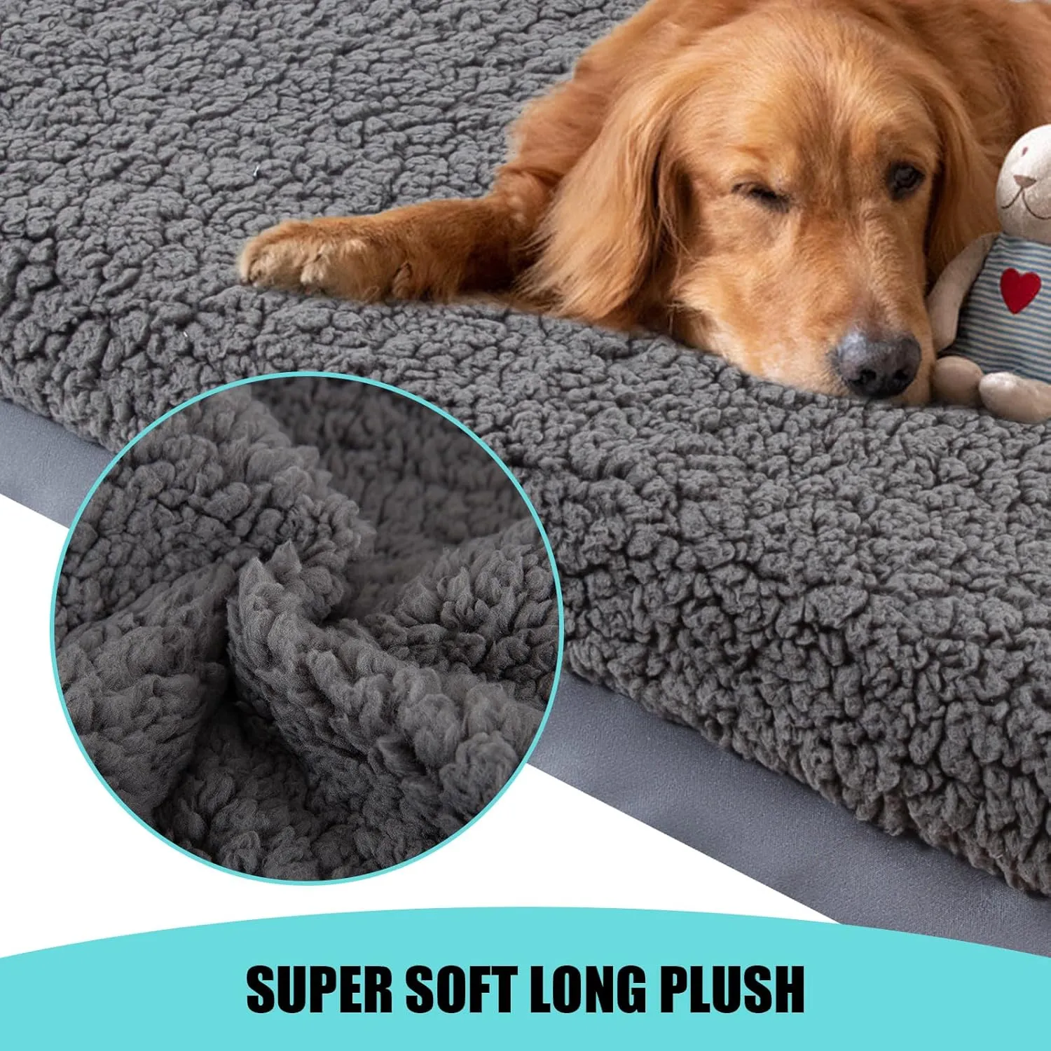 HNYG Waterproof Dog Bed Cover,Dog Crate Pad Cover with Zipper,Oxford Dog Bed Sheets,Pet Bed Cover Hair Easy to Remove,Dog Bed Covers Replacement Washable (Gray #2, 35 * 44 * 6inch)