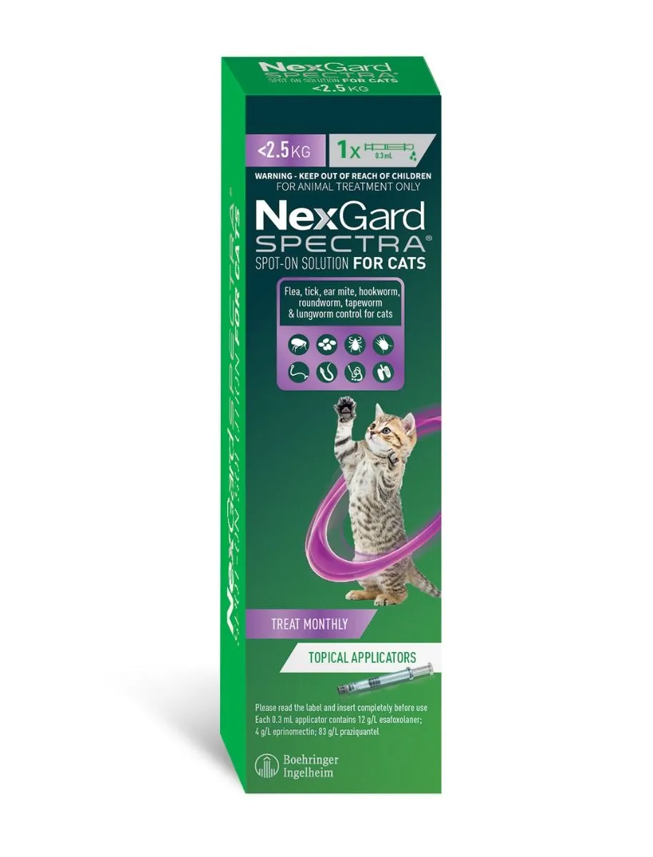 NexGard Spectra Spot-On for Cats & Kittens  0.8-2.4kg