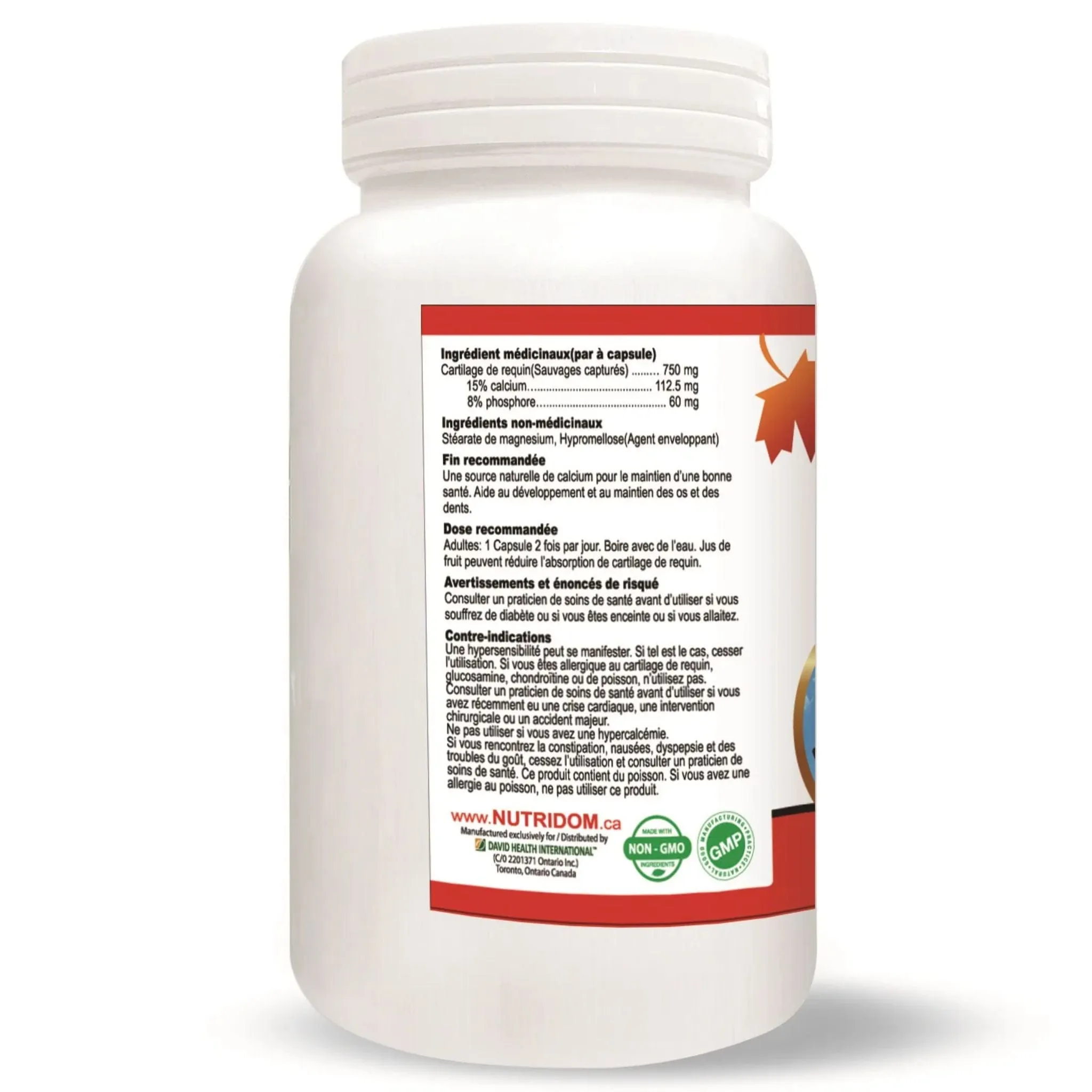 Nutridom Shark Cartilage 750mg, North American, Wild Caught, 120 Vegetable Capsules