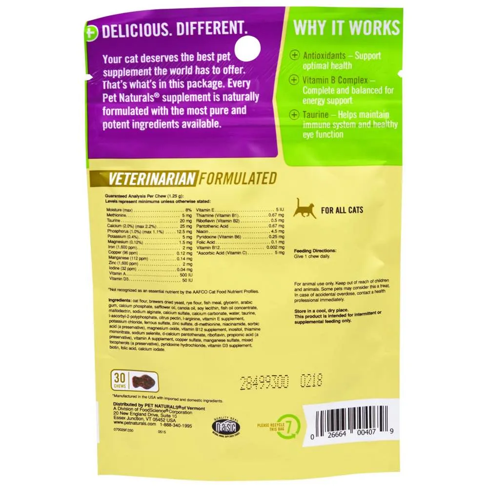 Pet Naturals of Vermont Daily Multi-Vitamins For Cats 30 Chews