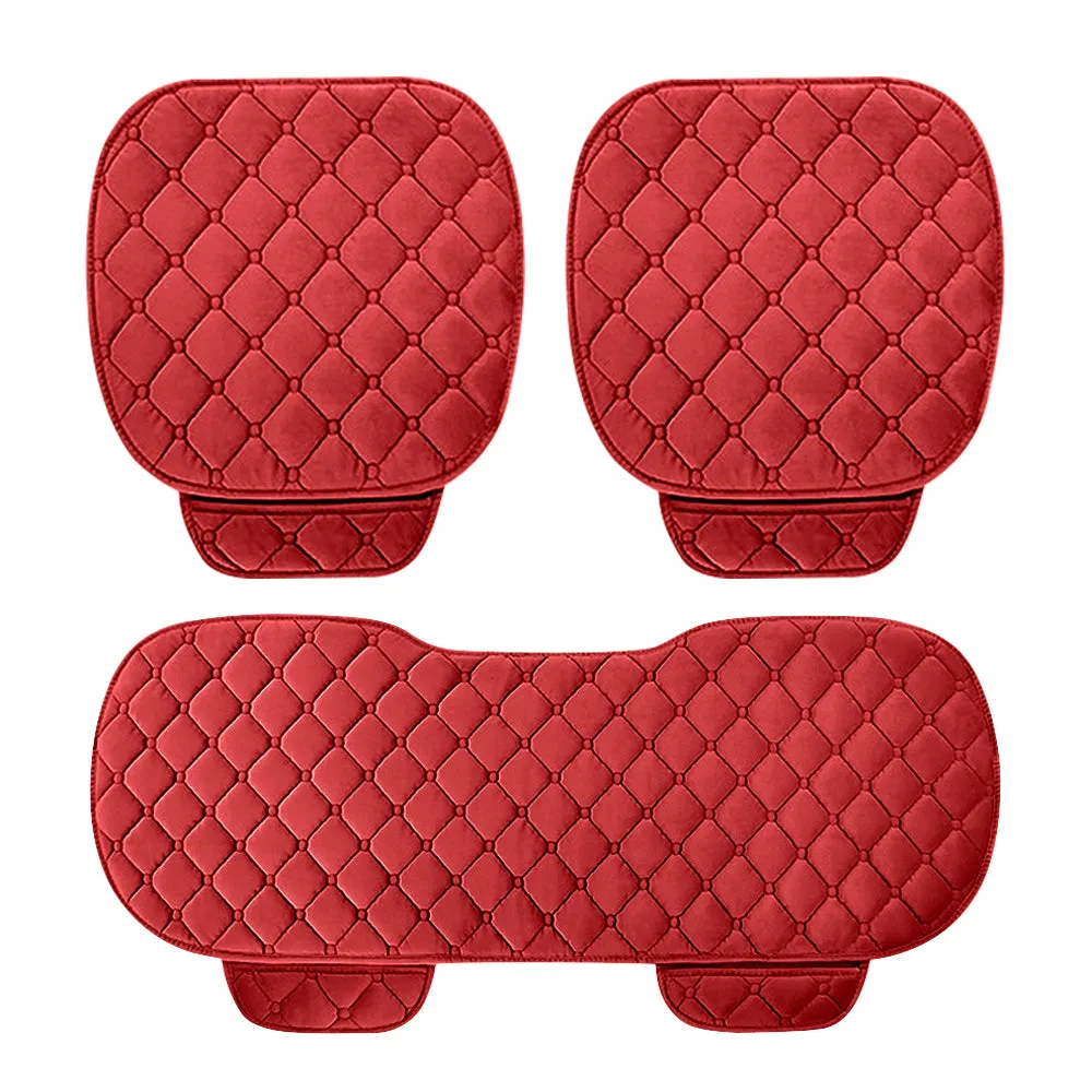 Plush Car Seat Cushion, Non Binding Anti Slip Rubber Bottom, Advanced Comfort Memory Foam, Driver Seat Backrest Cushion, Winter Seat Heating Pad