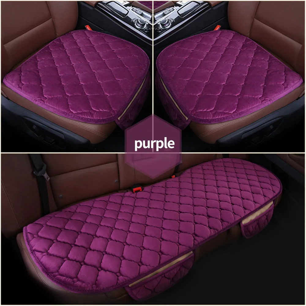 Plush Car Seat Cushion, Non Binding Anti Slip Rubber Bottom, Advanced Comfort Memory Foam, Driver Seat Backrest Cushion, Winter Seat Heating Pad