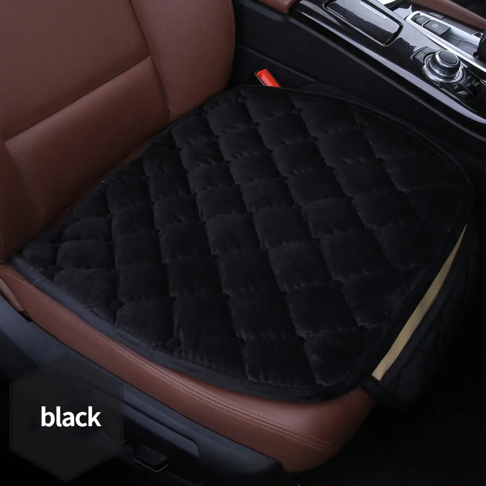 Plush Car Seat Cushion, Non Binding Anti Slip Rubber Bottom, Advanced Comfort Memory Foam, Driver Seat Backrest Cushion, Winter Seat Heating Pad