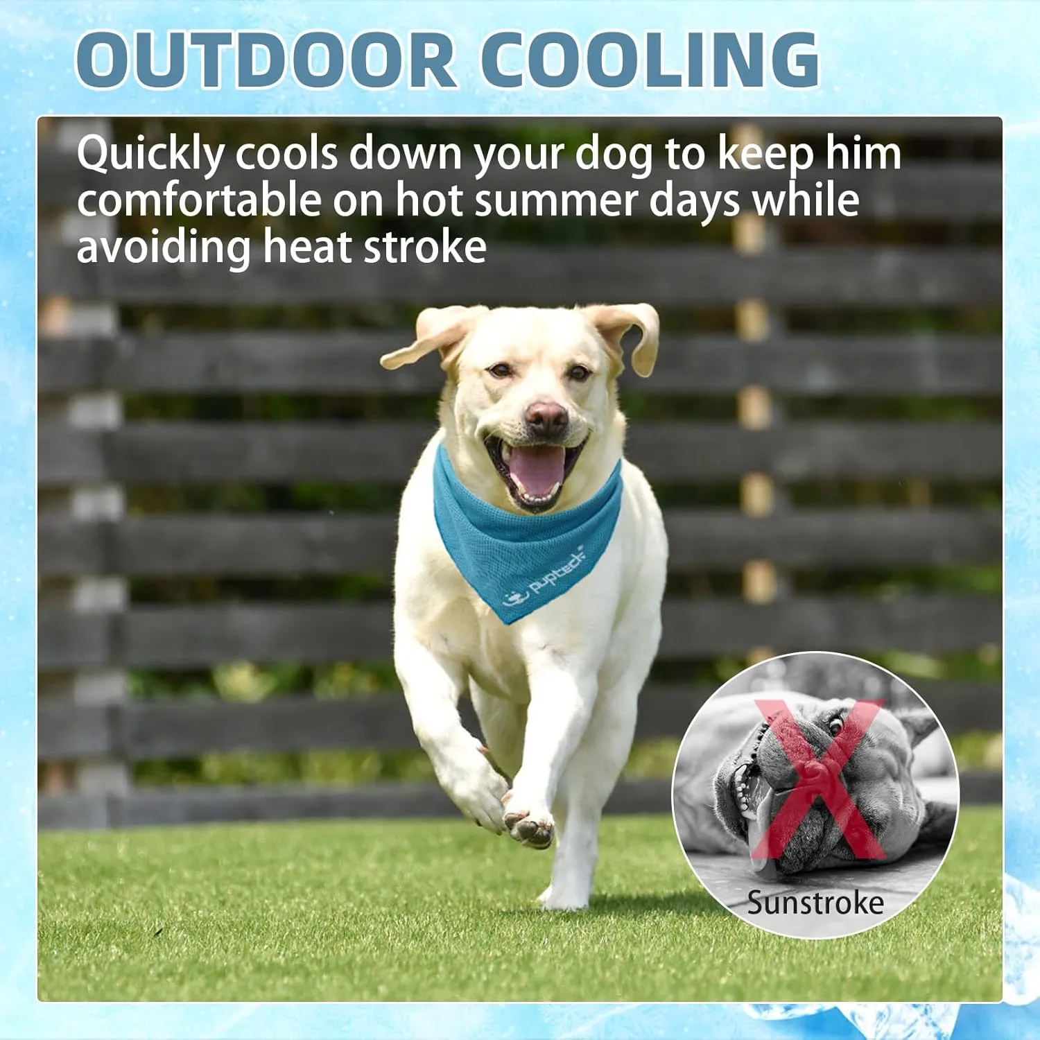 PUPTECK Dog Cooling Bandana for Hot Summer, 4 Pack Spring Cat Pet Scarf Instant Cooling Towels, Ice Neck Cooler Wraps for Small Medium Large Dogs