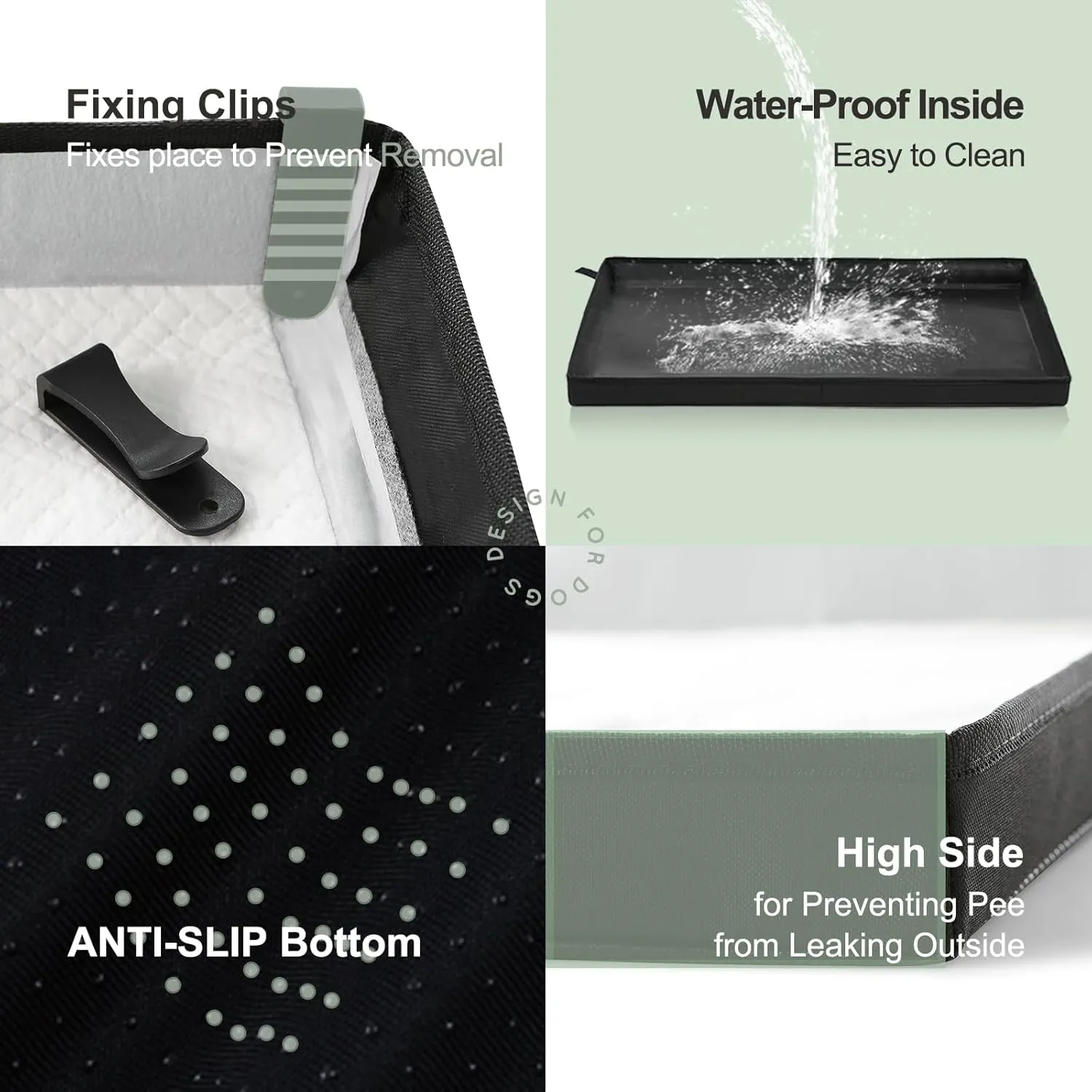 Small Portable Dog Pee Pad Holder for Travel, Foldable Liner Base 23''x15'' With Fixing Clips, Waterproof Litter Box, Easy Clean Indoor Potty for Puppy Training