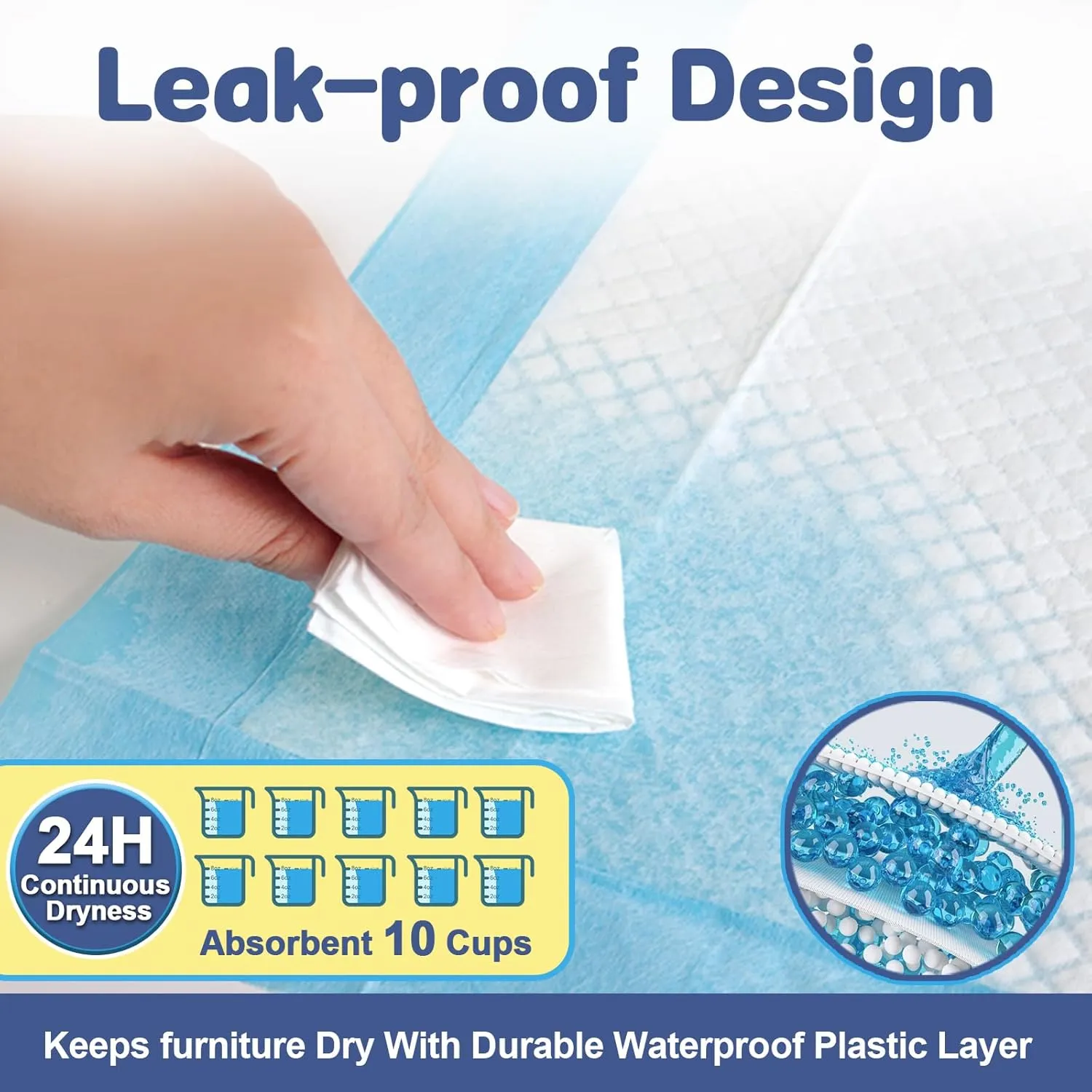 Tear-Resistant Chucks Pads Disposable 36" X 36" [25-Pack] Incontinence Bed Pads Disposable Extra Large Thick Quilted Underpads Pee Pads for Adult, Kids, Elderly | Puppy Pads Large for Training