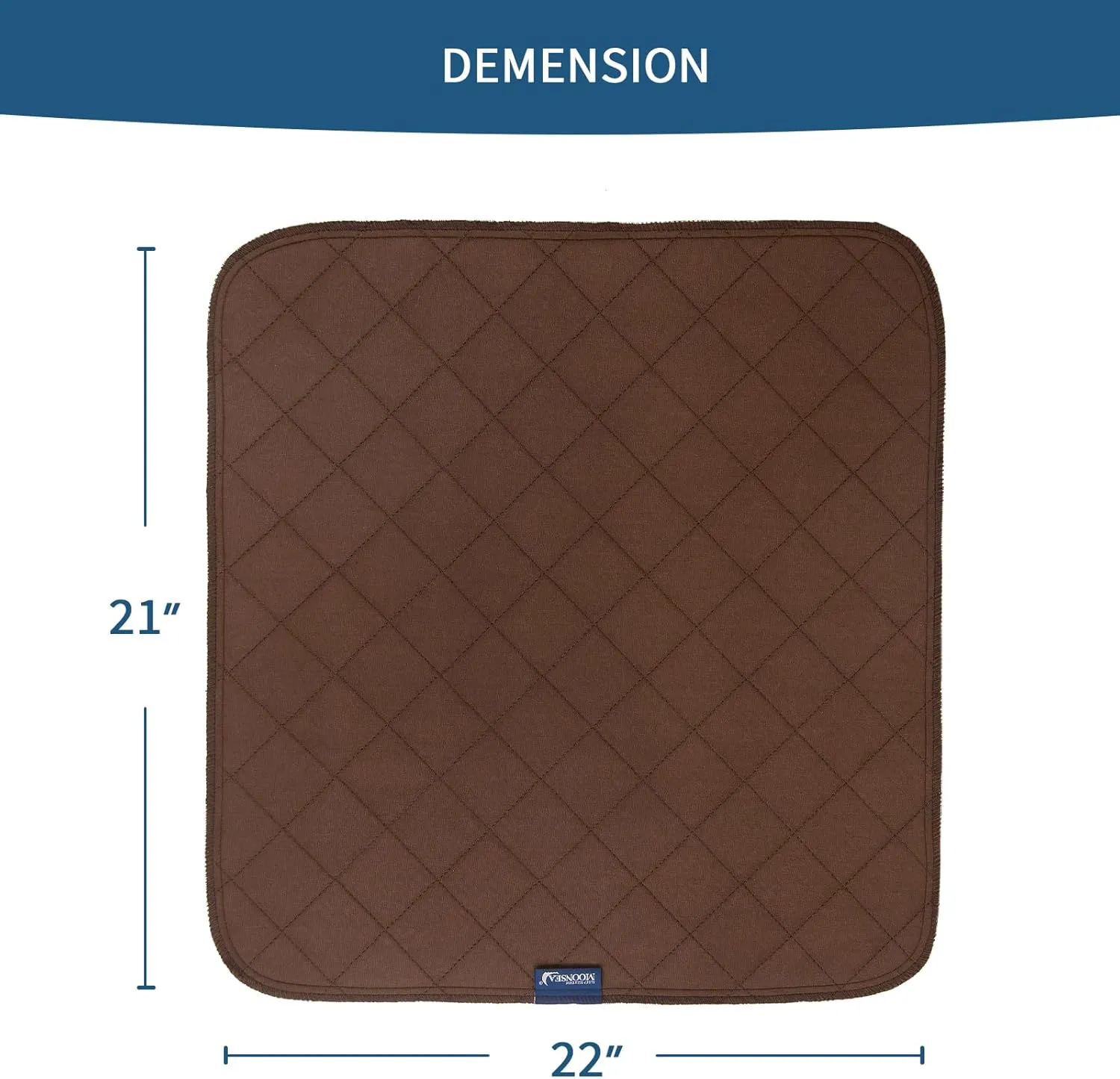 Waterproof Chair Pads for Incontinence 22" x 21", 2 Pack Non Slip Absorbent Wheelchair Reusable Seat Protector, Washable Seat Covers for Chairs, Brown