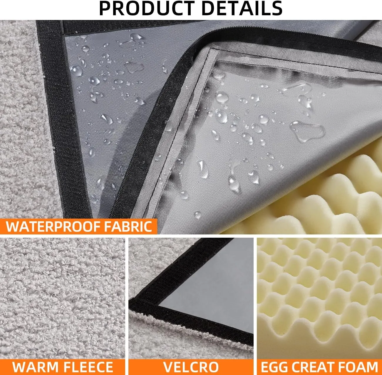 YJGF Washable Dog Bed - Car Seat Cover & Extender for Large Dogs - Waterproof, Removable Dog Hammock Cover for Back Seat